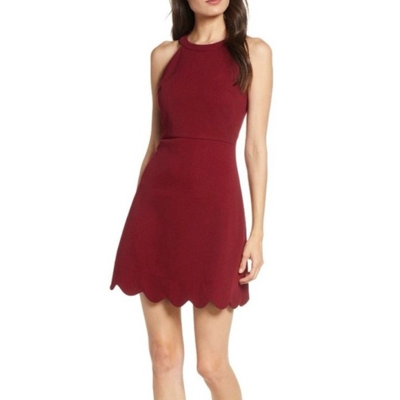 Lulus Dresses & Skirts - Lulus Mamacita Burgundy Halter Skater Dress
